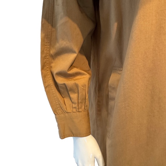 MILLE Renata Ruffle Trench Coat S Almond Tan Vintage-Inspired Lightweight - Picture 4 of 10